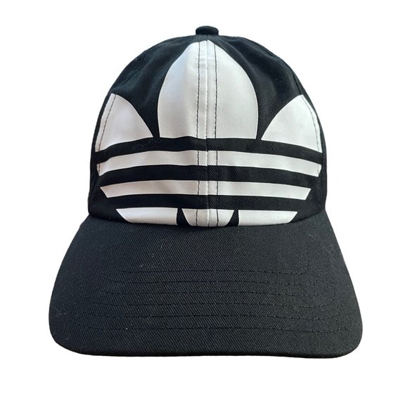 adidas Accessories - Adidas Big Trefoil Three Stripes Black White Adjustable Strapback Hat Cap OSFW